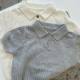 Children's Stylish Summer Knit Top with Hollow-Out Design, Ice Silk Short-Sleeve T-Shirt, Trendy and Versatile