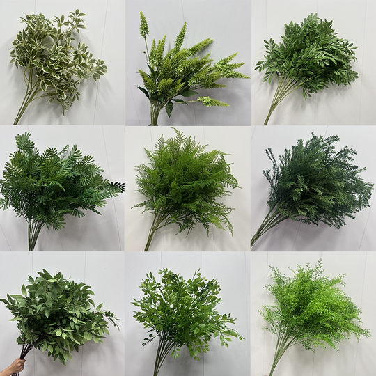 Green artificial flower forest flower wedding background arrangement