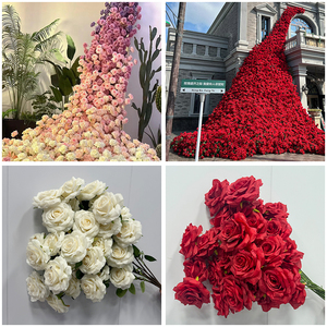 Artificial Waterfall Trailing Flower Arrangement with 3 Diamond Roses, Hotel Decor, Light Luxury Rose-Shaped Floral Art,