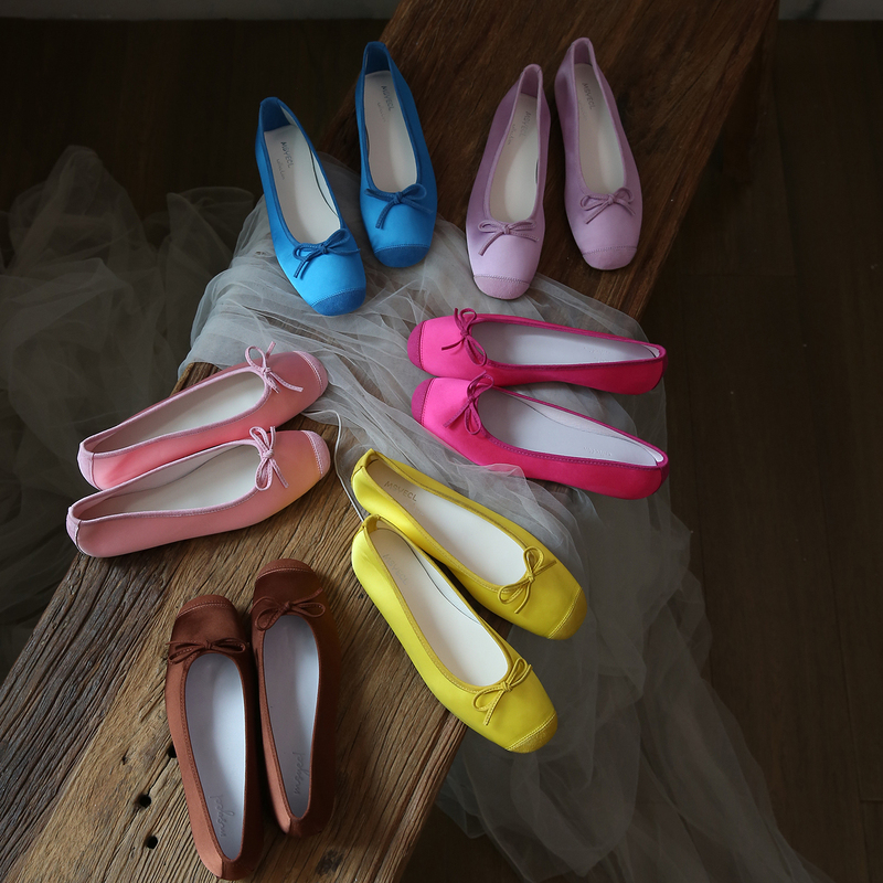 Dopamine Healing·Handmade Silk Satin French Square-Toe Genuine Leather Flat Colorful Ballet Flats for Women Dopamine Healing·Handmade Silk Satin French Square-Toe Genuine Leather Flat Colorful Ballet Flats for Women