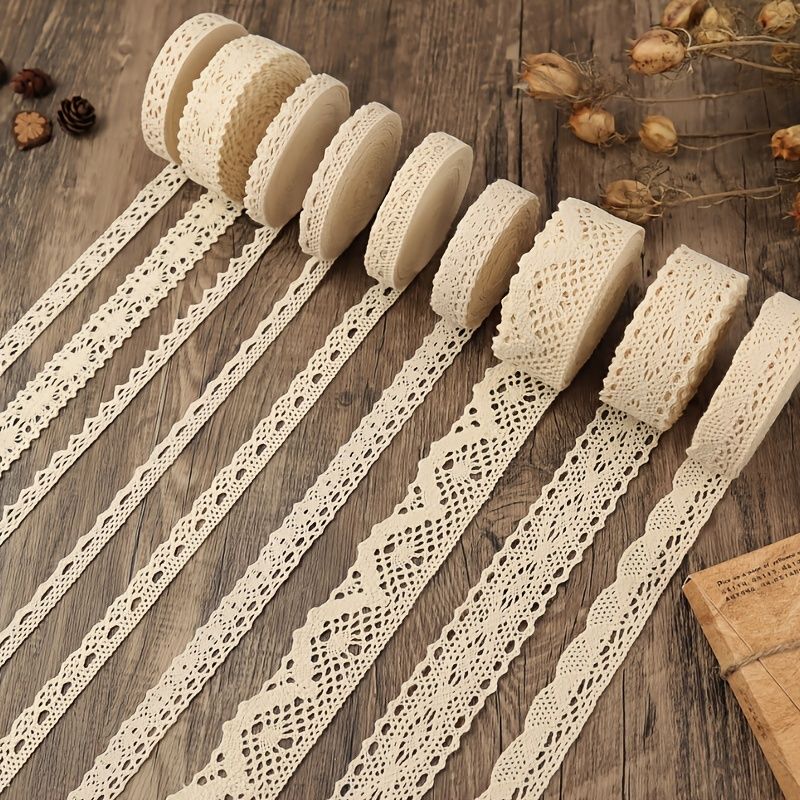 Cotton Lace Trim Pure Cotton Lace Trim Handmade Decoration Sewing DIY Materials Clothing Accessories Black and White Window