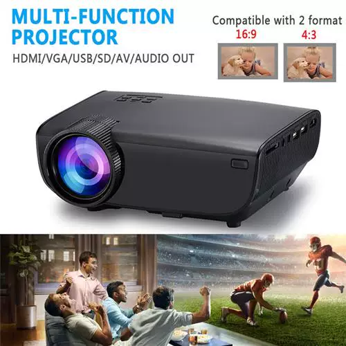 1080P Full HD WIFI 3D Wireless MINI Projector 2200 Люмен Видео