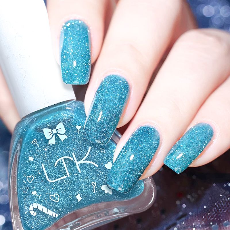 Smoothie Crushed Diamond Nail Polish Blue Color Explosive Sparkling Non-Tearable Popular Model No-Bake Quick-Drying Long-Lasting Smoothie Crushed Diamond Nail Polish Blue Color Explosive Sparkling Non-Tearable Popular Model No-Bake Quick-Drying Long-Lasting