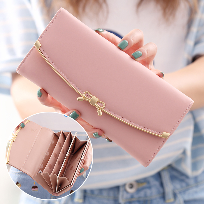 2024 New Women's Long Wallet, Korean Style, Fresh and Simple, Large Capacity, Multiple Card Slots, Student Coin Purse
