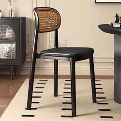 2025 New arrival Dining Chair Backrest Plastic Rattan Chair For Home Leisure Chair Stackable Stackable Stool Commercial