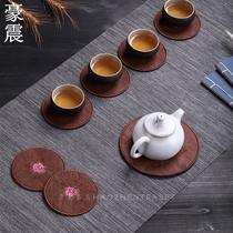Japanese-style hand-woven old cloth hand-embroidered fabric coasters fabric cushions double-layer quilted insulation pads