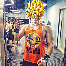 Tide brand letter cartoon Pelican dragon Ball fitness loose quick-drying running sports mens and womens I-shaped vest