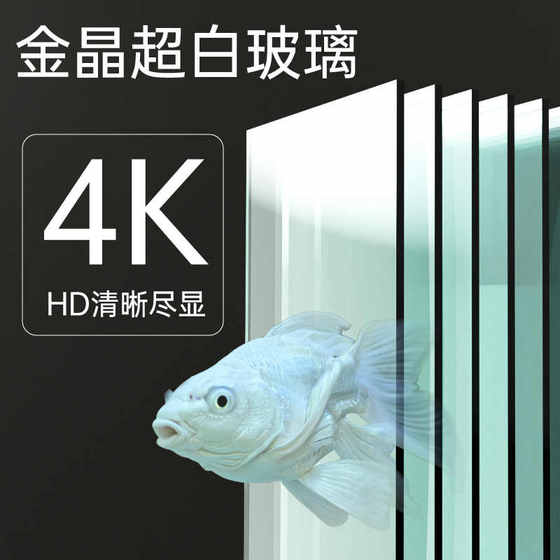 新款金鱼缸客厅电视柜旁落地静音超白玻璃立式方形生态底滤水族箱