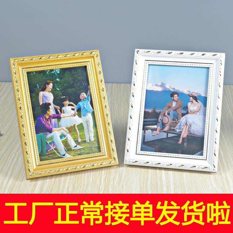Eurostyle solid wood photo frame gold photo frame 5 inch 6 inch 7 inch 8 inch 12 inch pendulum table frame hanging wall set to do-Taobao