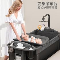 High-end German Youlebo crib foldable portable mobile bed multi-functional baby bed newborn splicing