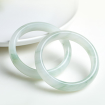 Xinjiang natural Tianshan Cutter bracelet ice seed girl gold silk jade snow-cut flat strips floating jade jade bracelets non-emerald