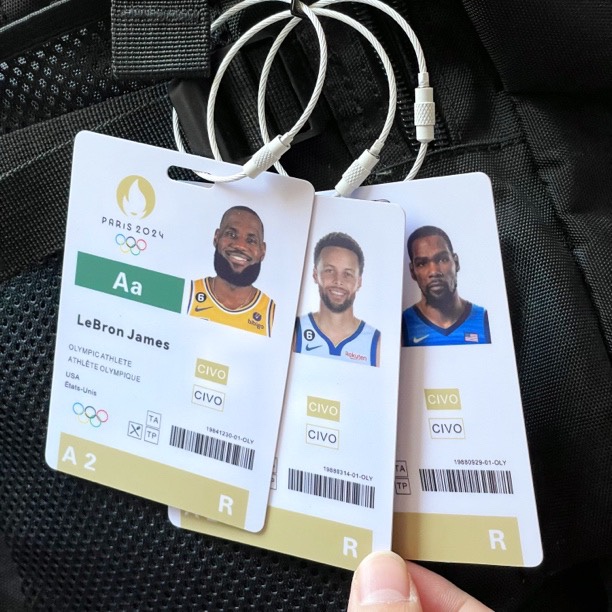 American Dream Team Paris Basketball Player Certificate Pendant James Durante Curry Fun Backpack Pendant Collection-Taobao