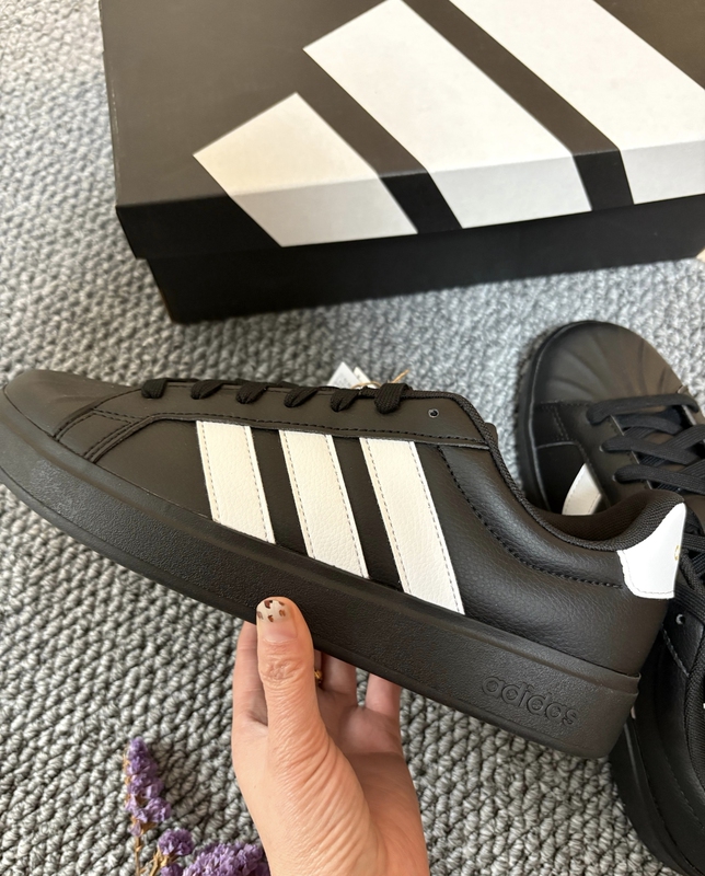 Adidas Streettalk Synthetic Leather Casual Comfortable Fit Sneakers for Men and Women, Black Jp8276