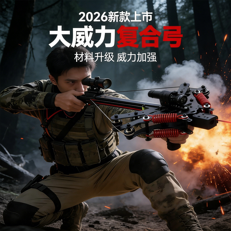 Compound Bow for Adults, Steel Ball Model 2026, New Fifth-Generation Viper, Dual-Use Bow with Laser Aiming, High Precision