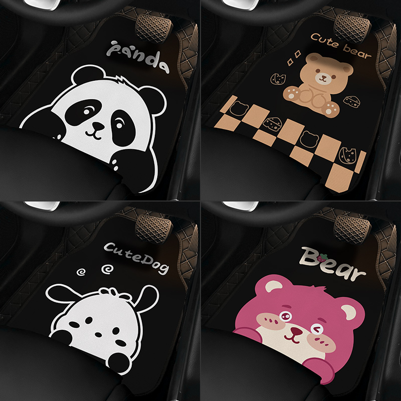 Car Footbed Cartoon Cute main driver in car Mat Single Anti Slip Universal Anti Dirty Car Cushion Subcarpet Lady-Taobao