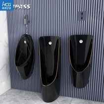 Hecheng flagship store black induction urinal wall-mounted household mens urinal floor-standing standing toilet urine pocket