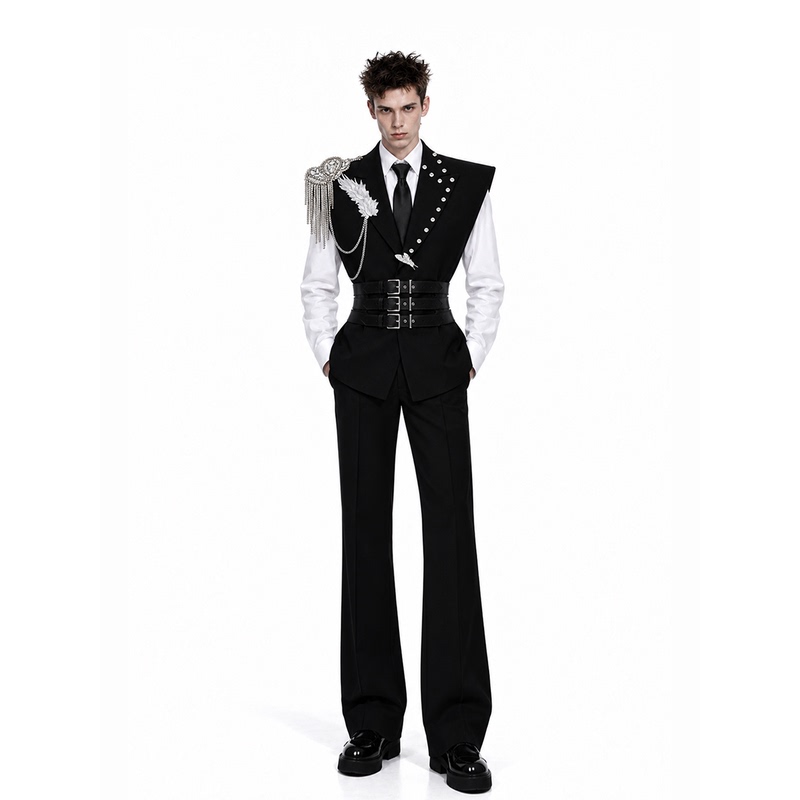 Chela【Discovering Elegance】Designed Waist-Cinching Suit Vest for Stage Performances Sleeveless Suit Vest Top Chela【Discovering Elegance】Designed Waist-Cinching Suit Vest for Stage Performances Sleeveless Suit Vest Top