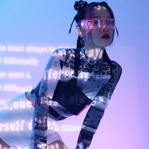 Disco glasses sci-fi luminous technology glasses cyberpunk technology glasses bar disco colorful goggles