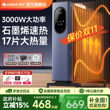 Gree electric oil 17 pieces high power graphene quick heating