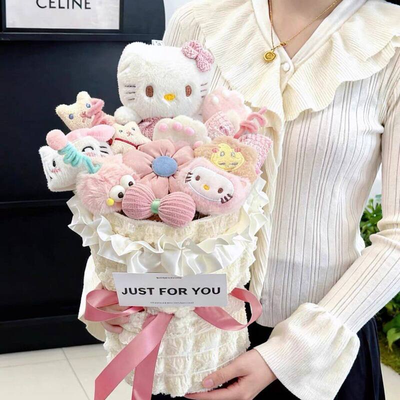 Creative Finished Product Cartoon Bouquet Hello Kitty Doll Gift for Men and Women's Birthdays, Children, and Best Friends