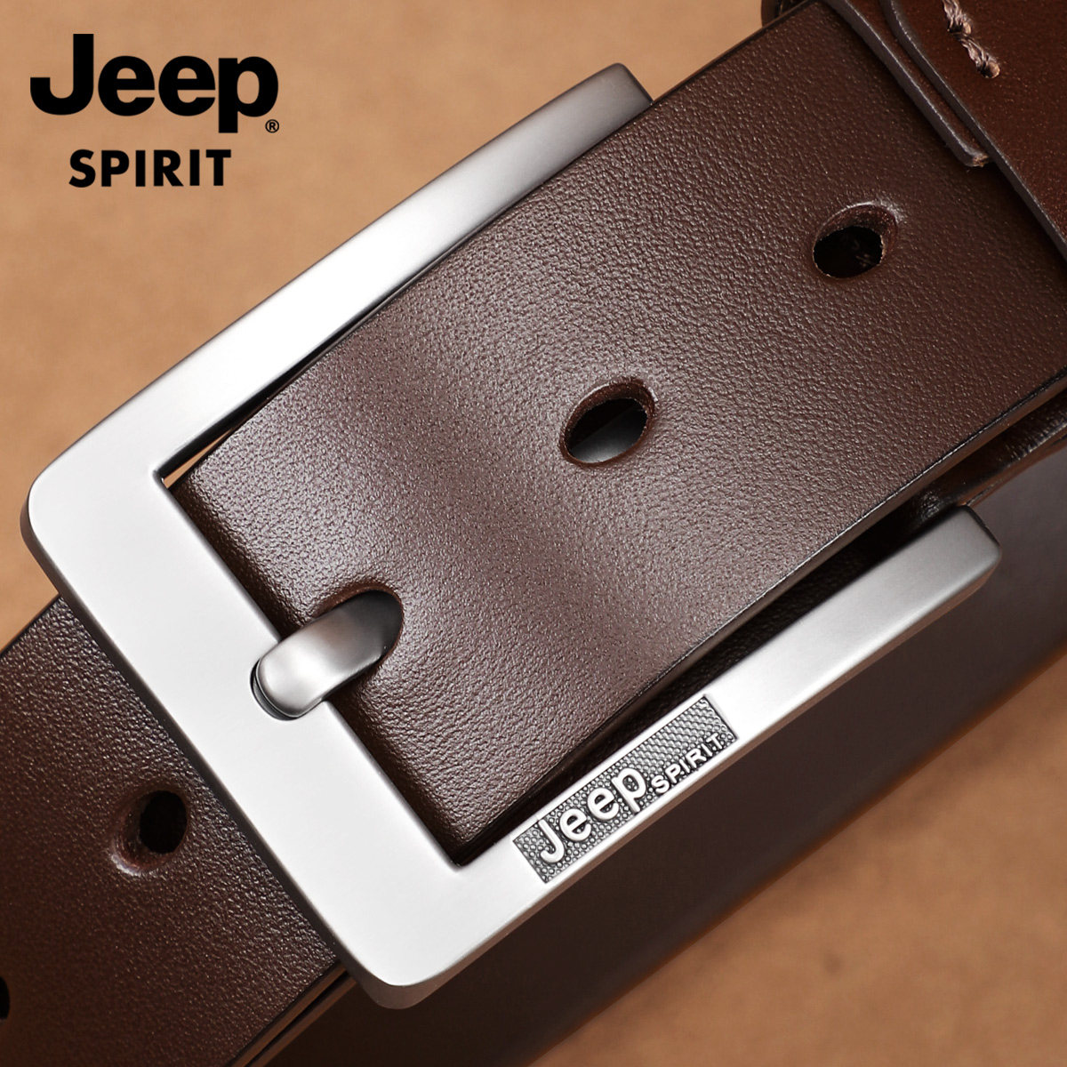 Jeep Genuine Leather Belt for Men, Genuine Leather Pin Buckle Belt, Korean Style Trendy Belt, Authentic Product, 2026 New Model