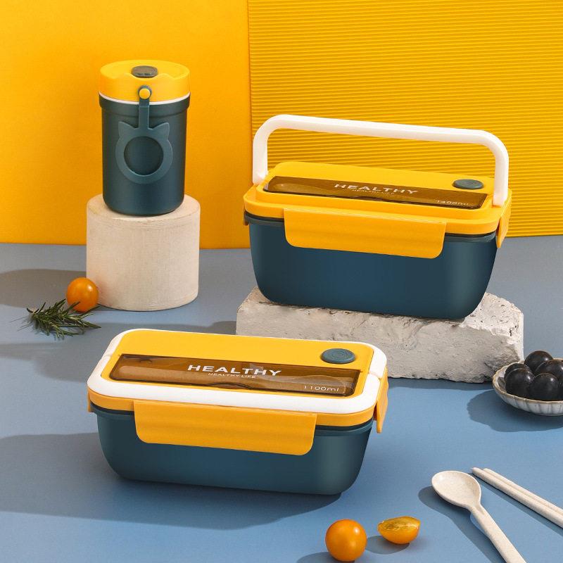 Creative Portable Separation Lunch Box Office Worker Can Microwave Oven Heated Lunchbox Large Capacity Student Preservation Meal Kit-Taobao