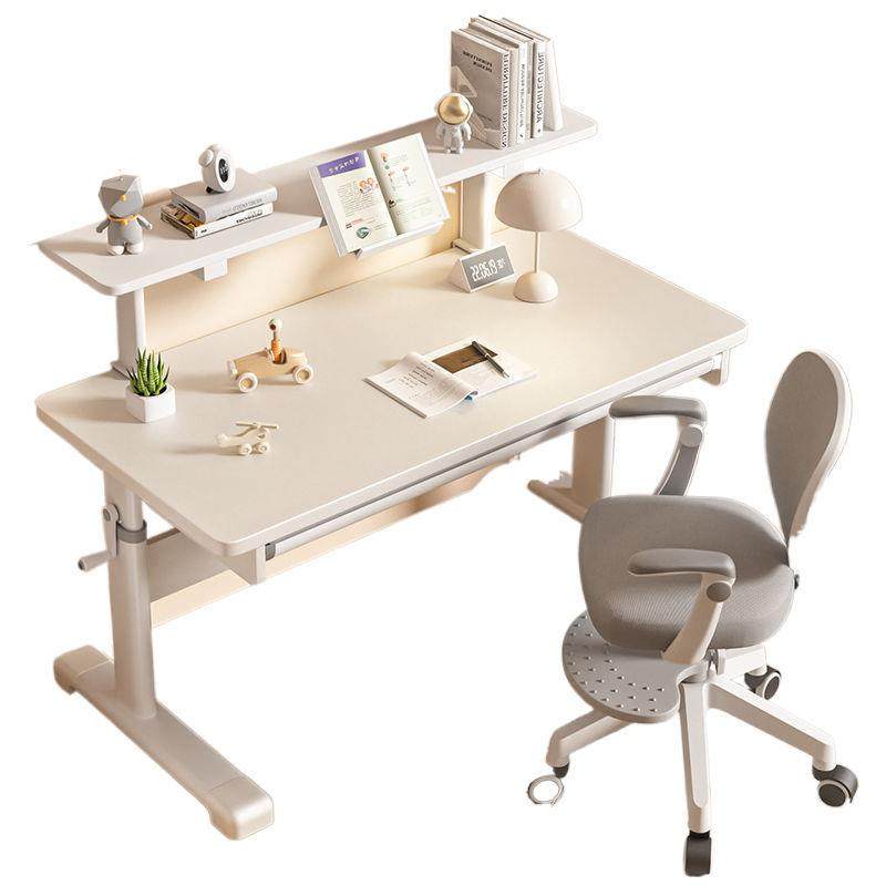 Solid wood children's study table liftable hole board writing table and chair set primary school student study desk multi-function