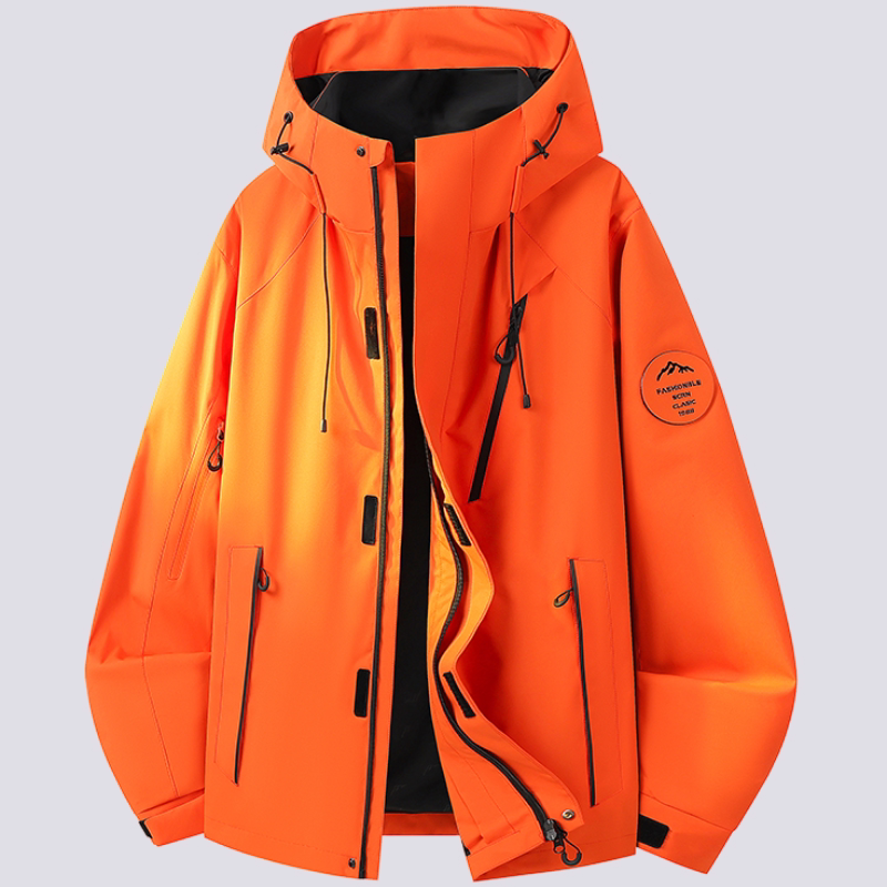 American-Style Dopamine Orange Windproof and Waterproof Jacket for Men and Women, New Autumn Casual Loose Jacket with Zipper American-Style Dopamine Orange Windproof and Waterproof Jacket for Men and Women, New Autumn Casual Loose Jacket with Zipper