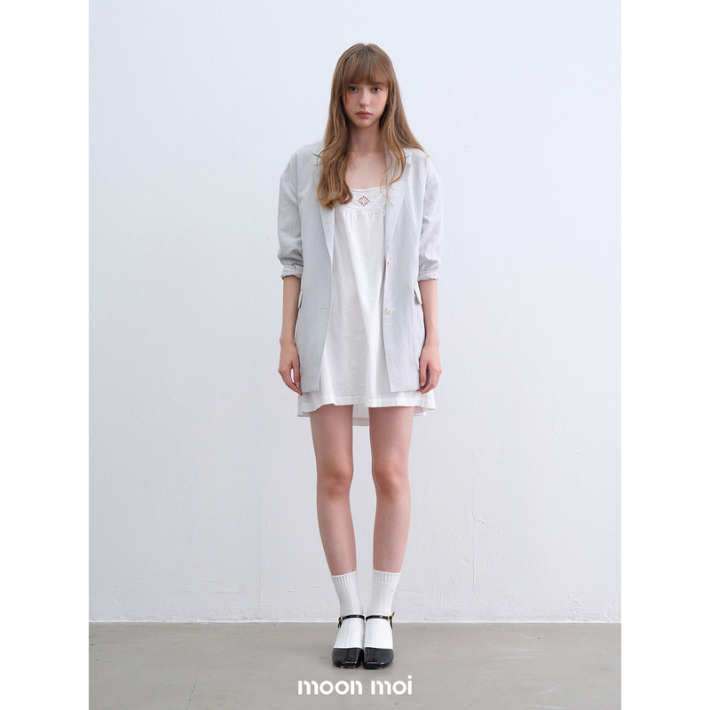 Moonmoi / Lazy Weekend Oversize Silk Linen Blazer