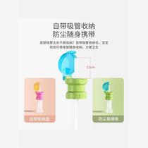 Childrens straw cap portable TEM drinking water bottle childrens cap with straw conversion head spring water water artifact food mine