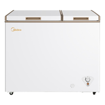 Midea 202L horizontal dual-temperature double-box small freezer refrigerated and frozen commercial household large-capacity stocking large freezer