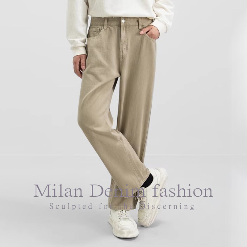 Мужские брюки цвета хаки Milan jeans, широкие свободные брюки, новинка осени 2025, прямые повседневные брюки Изображение 1