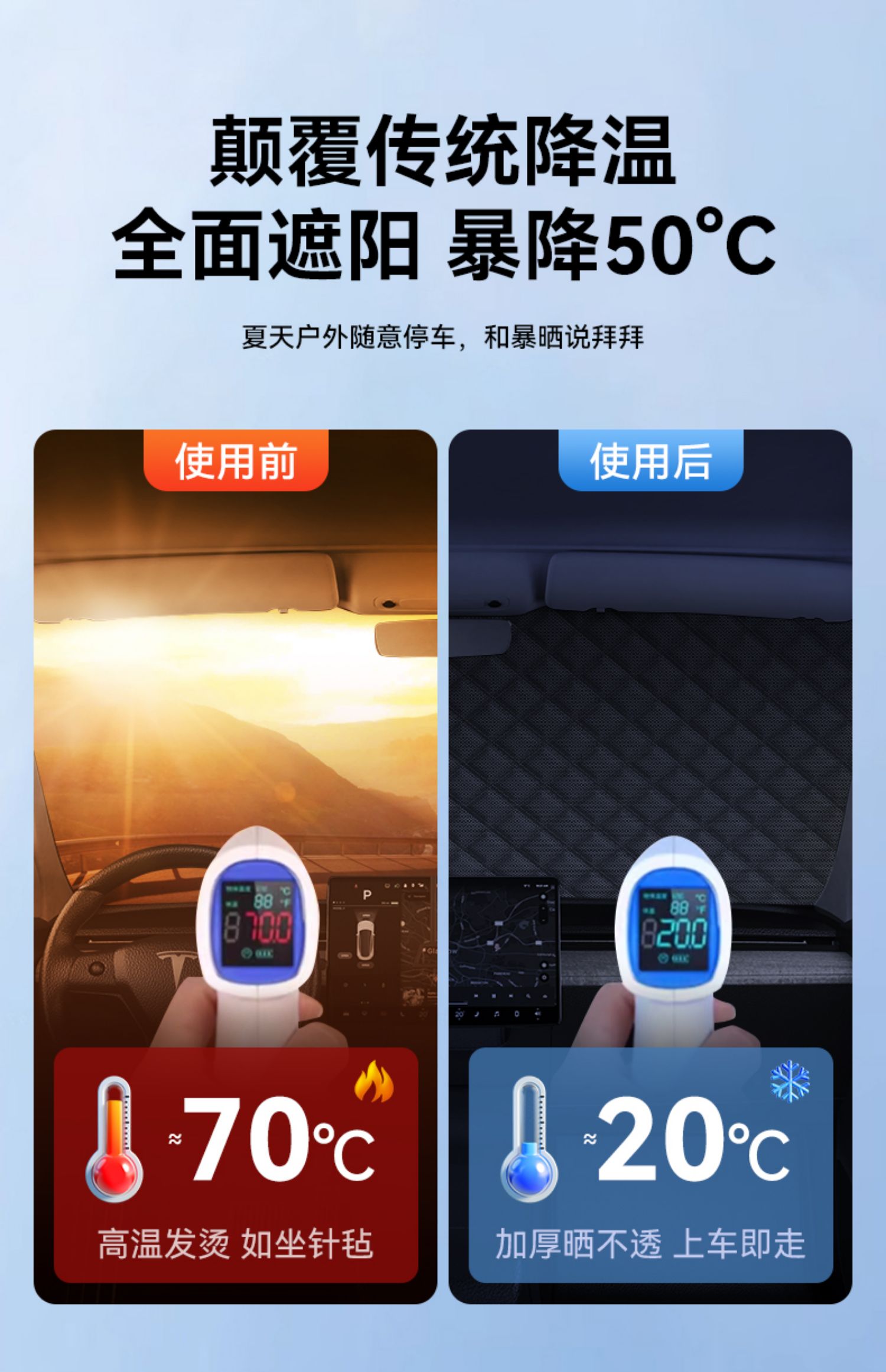 Car Sun Shade Cover Half Cover Thickened Sunscreen Heat Insulation