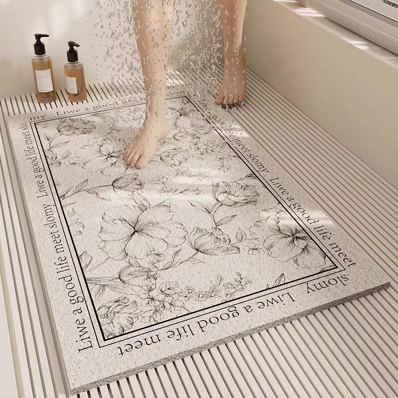 Japanese Bathroom Floor Mat, Non-Slip, Anti-Fall, Drainage, Special for Elderly Bathing, Bathroom Shower Room Floor Mat, Water-Blocking Mat