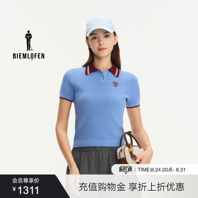 [Yilite Functional Yarn] Biyinlefen Golf 2026 Spring New Women's Casual Stretch Knit Polo Shirt