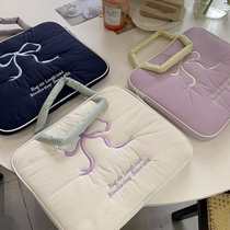 Korean cute embroidered knot tablet laptop storage bag