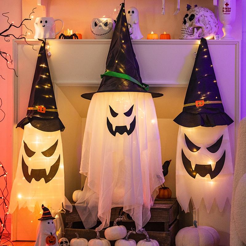 Halloween Decorations, Glowing Ghost Hangings, Bar Haunted House Scene Setup, Indoor Event Decorations, Hanging Props Halloween Decorations, Glowing Ghost Hangings, Bar Haunted House Scene Setup, Indoor Event Decorations, Hanging Props