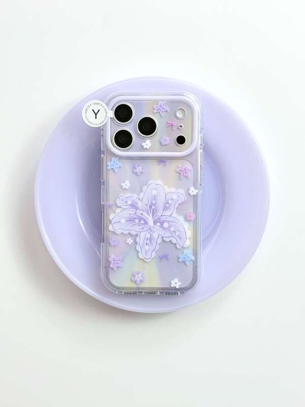 Ins-Style Aurora Purple Lily Flower Imd Double-Layer Phone Case Suitable for iPhone Series · Single Case iPhone 17 Pro