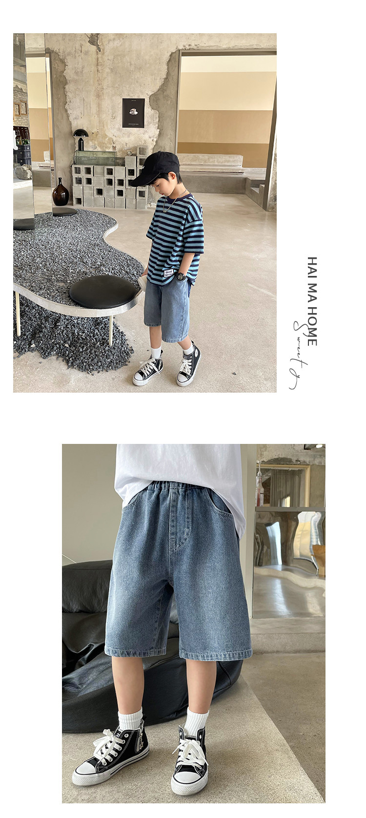 海妈家童装男童牛仔短裤夏季薄款2026新款儿童五分裤子青少年中裤 — 18