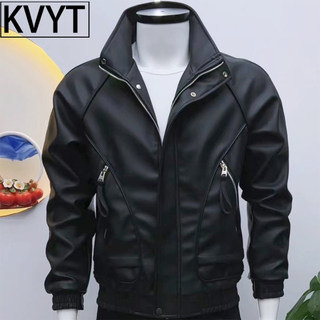 潮牌立领皮衣男士外套2025年秋冬季新款高级感韩版痞帅夹克上衣男