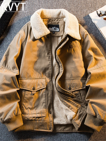 潮牌男士工装保暖棉服2025新款高端夹棉加厚夹克痞帅男装冬季外套