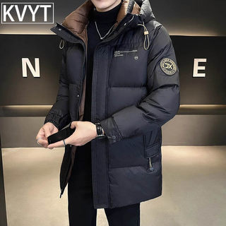 高端中长款羽绒棉服男士2025年冬季新款潮牌连帽保暖加厚冬装外套