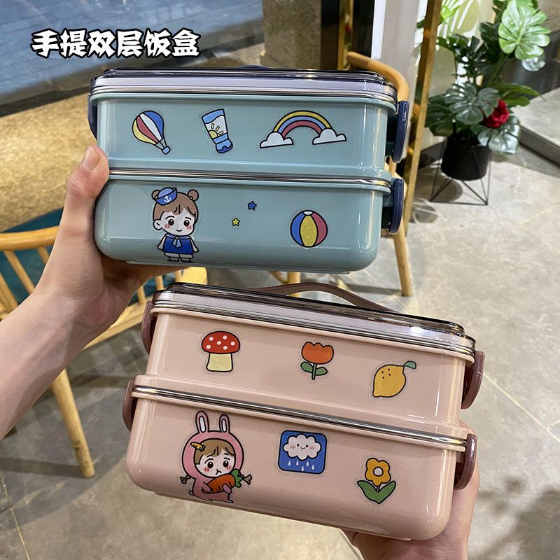 Lunch Box Large Capacity Mega-Large Multilayer Insulated Lunch Box Portable Office Lunch Box Bucket Students Double-Taobao