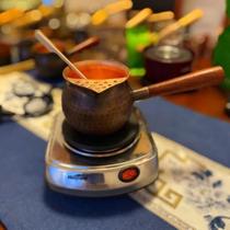 Pure copper jar tea brewing teapot household electric ceramic stove electric wire stove set thickened copper tea boiler Gansu roasted tea u