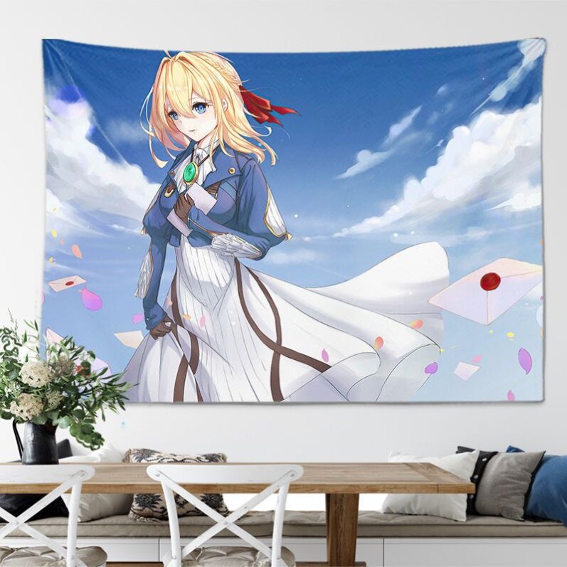 Violet Timeless Garden Vierllete Perimeter Background Cloth Girls Rooms Bedroom Bedside Dorm Dorm Decorated Wall Clou-Taobao