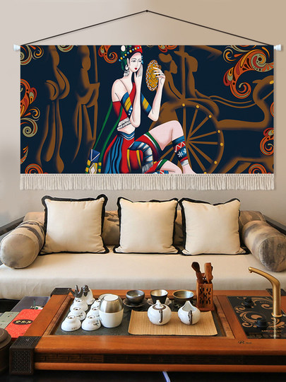 民族风挂毯云南民宿客厅墙面装饰布艺挂画卧室床头背景布墙布挂布