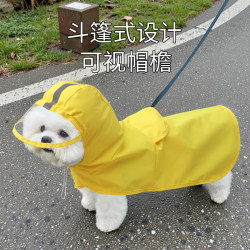 Dog Raincoat Cape with Hood, Full Belly Coverage, for Small and Medium-Sized Dogs Like Teddy, Bichon, Pomeranian, Outdoor Pet Walking Clothes