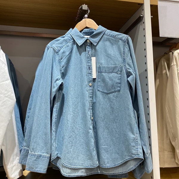 Japanese-Style Women's Clothing 26 Autumn and Winter New Soft Denim Shirt/Cotton Twill Long-Sleeve Shirt Air-Conditioning Shirt C492461