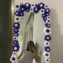 Mirror wrapped decorative frame Internet celebrity lace mirror transformation diy material full body mirror surrounding decorative clay flowers