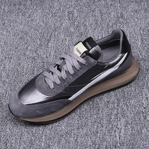 European station mens shoes 2022 spring new thick-soled heightening trend fashion platform shoes mens genuine leather breathable casual shoes